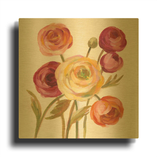 'English Garden II' By Silvia Vassileva Gold Metal Wall Art