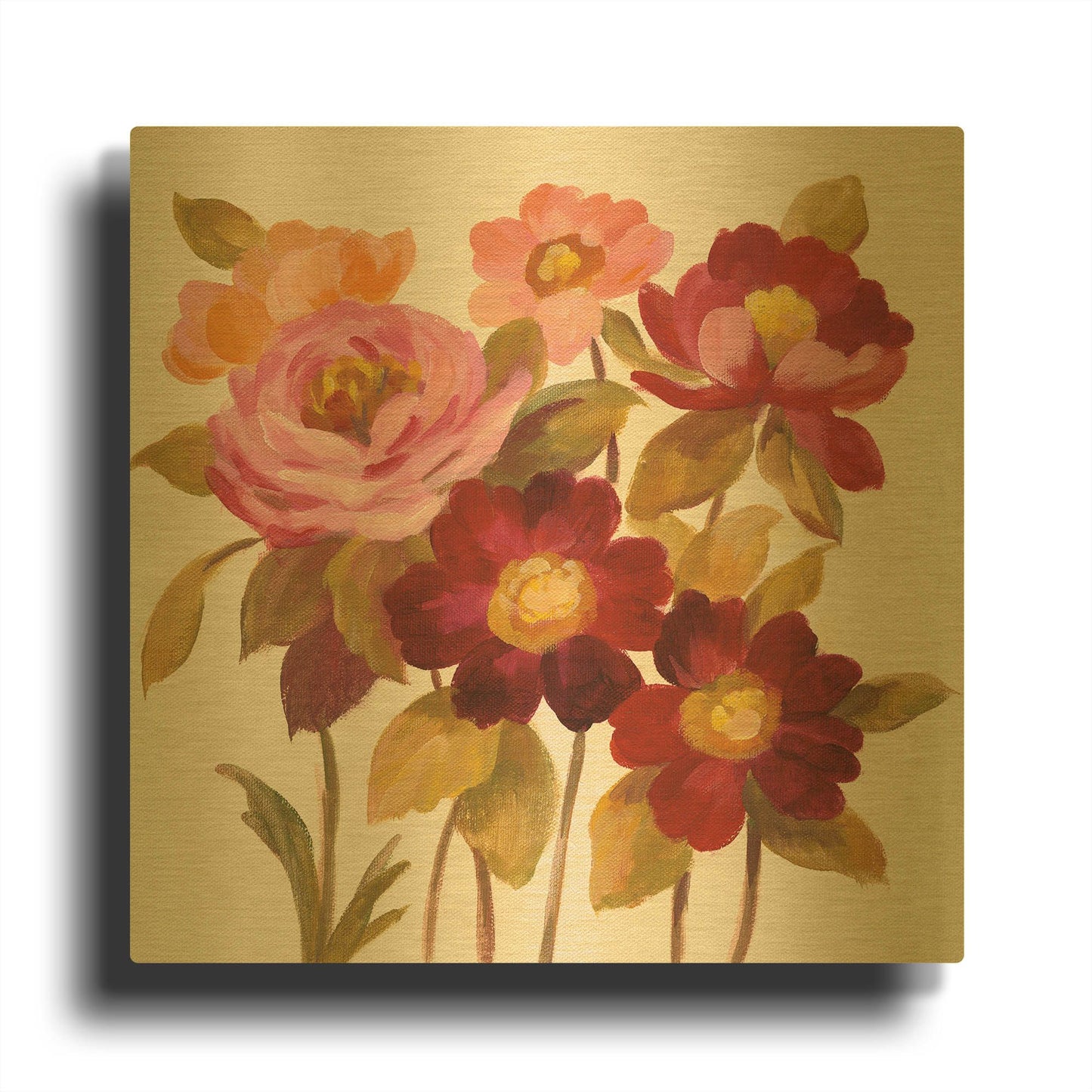 'English Garden IV' By Silvia Vassileva Gold Metal Wall Art