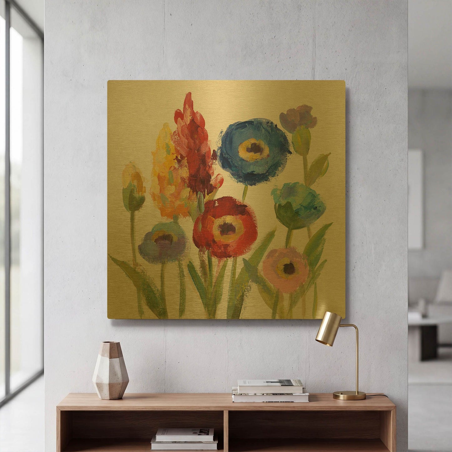 'Wild Garden I' By Silvia Vassileva Gold Metal Wall Art