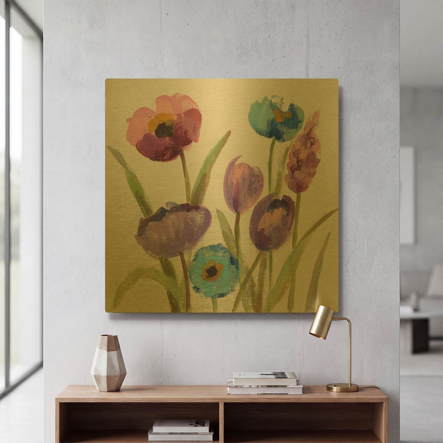 'Wild Garden II' By Silvia Vassileva Gold Metal Wall Art