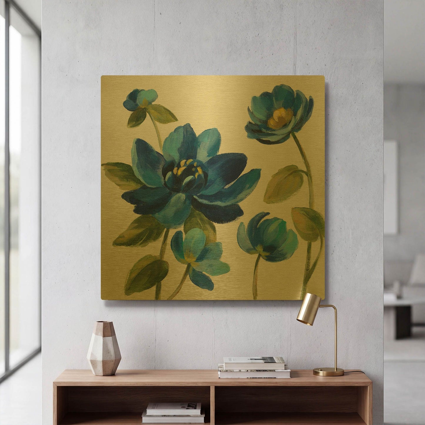 'Seaside Garden I' By Silvia Vassileva Gold Metal Wall Art