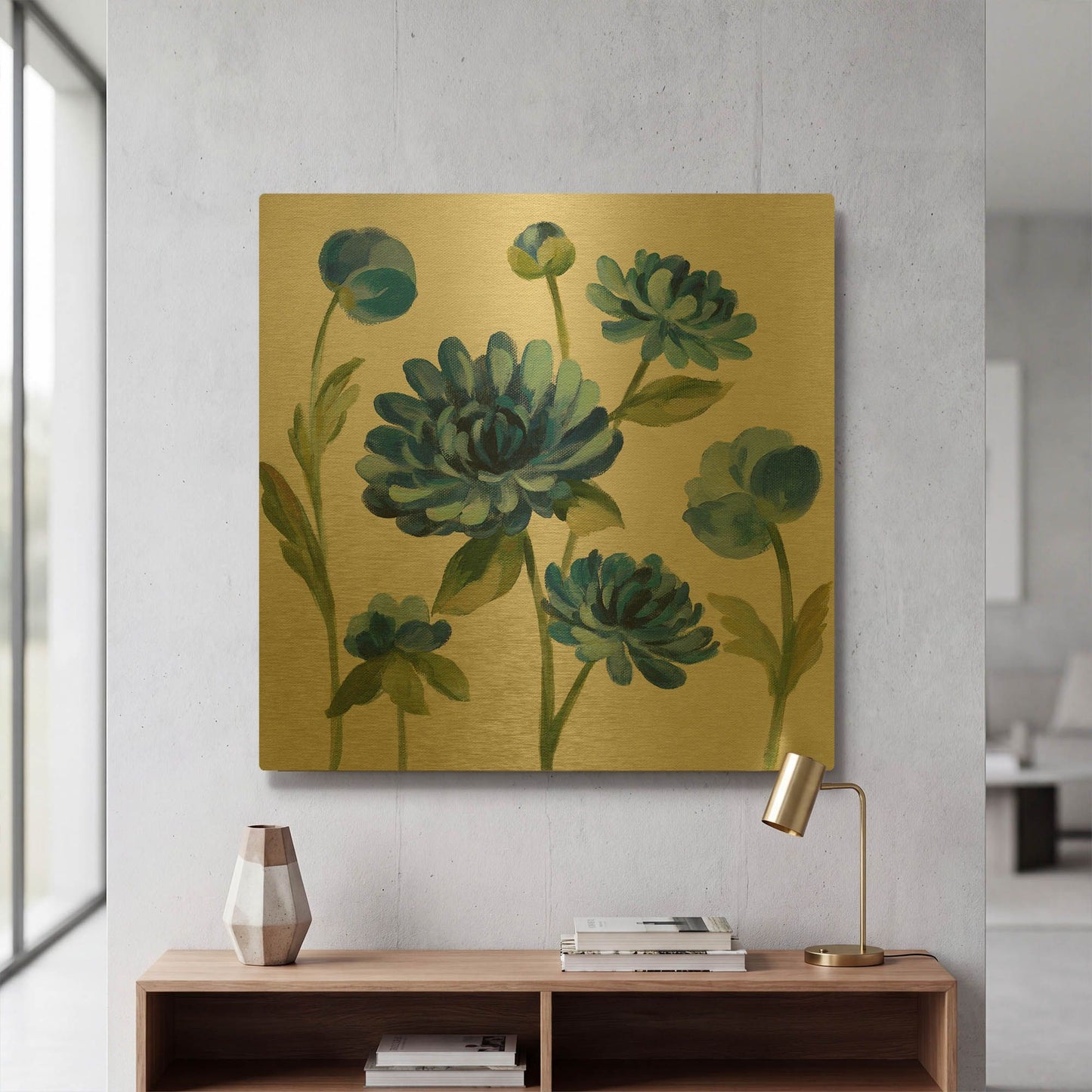 'Seaside Garden II' By Silvia Vassileva Gold Metal Wall Art
