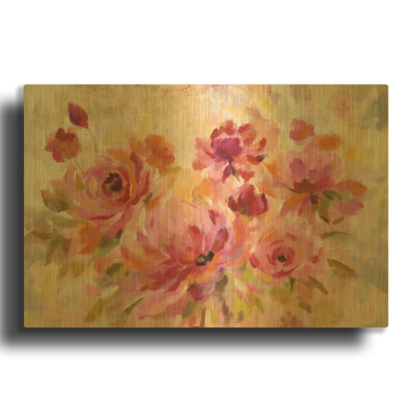'Romantic Bouquet' By Silvia Vassileva Gold Metal Wall Art