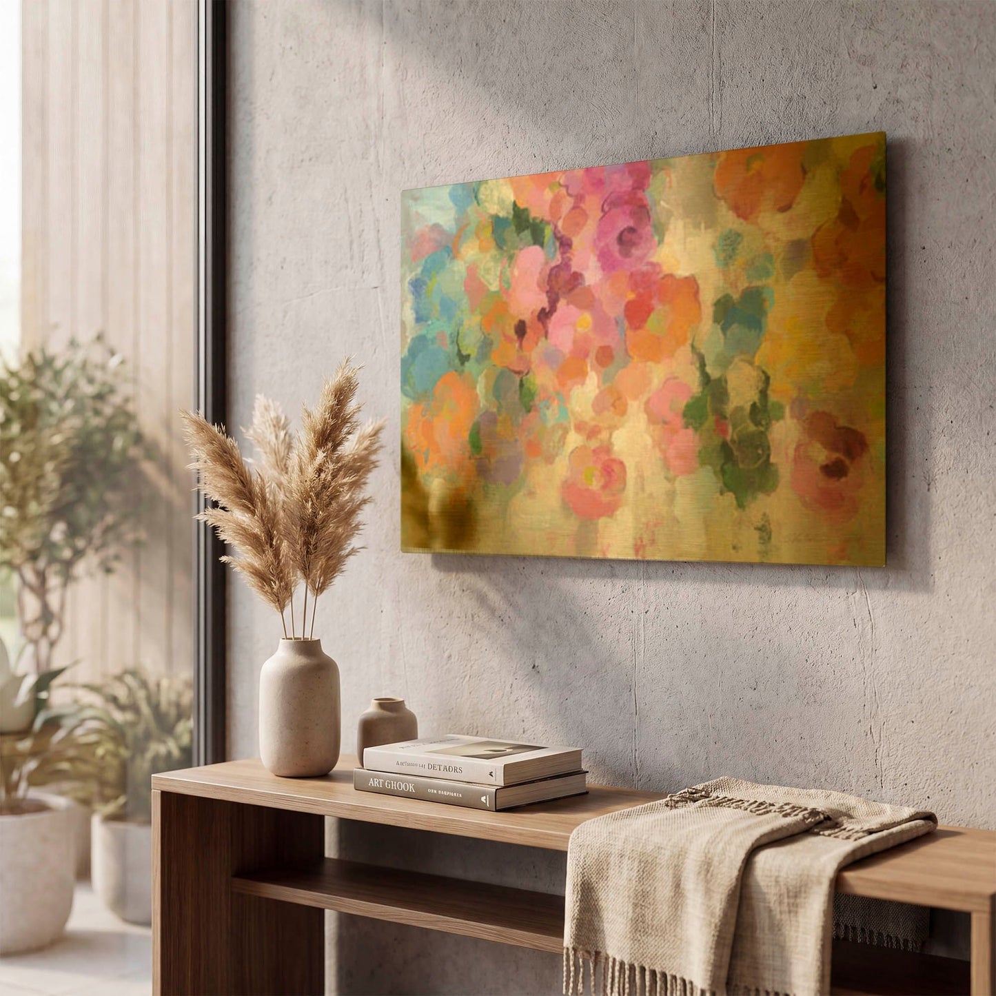 'Colorful Garden I' By Silvia Vassileva Gold Metal Wall Art