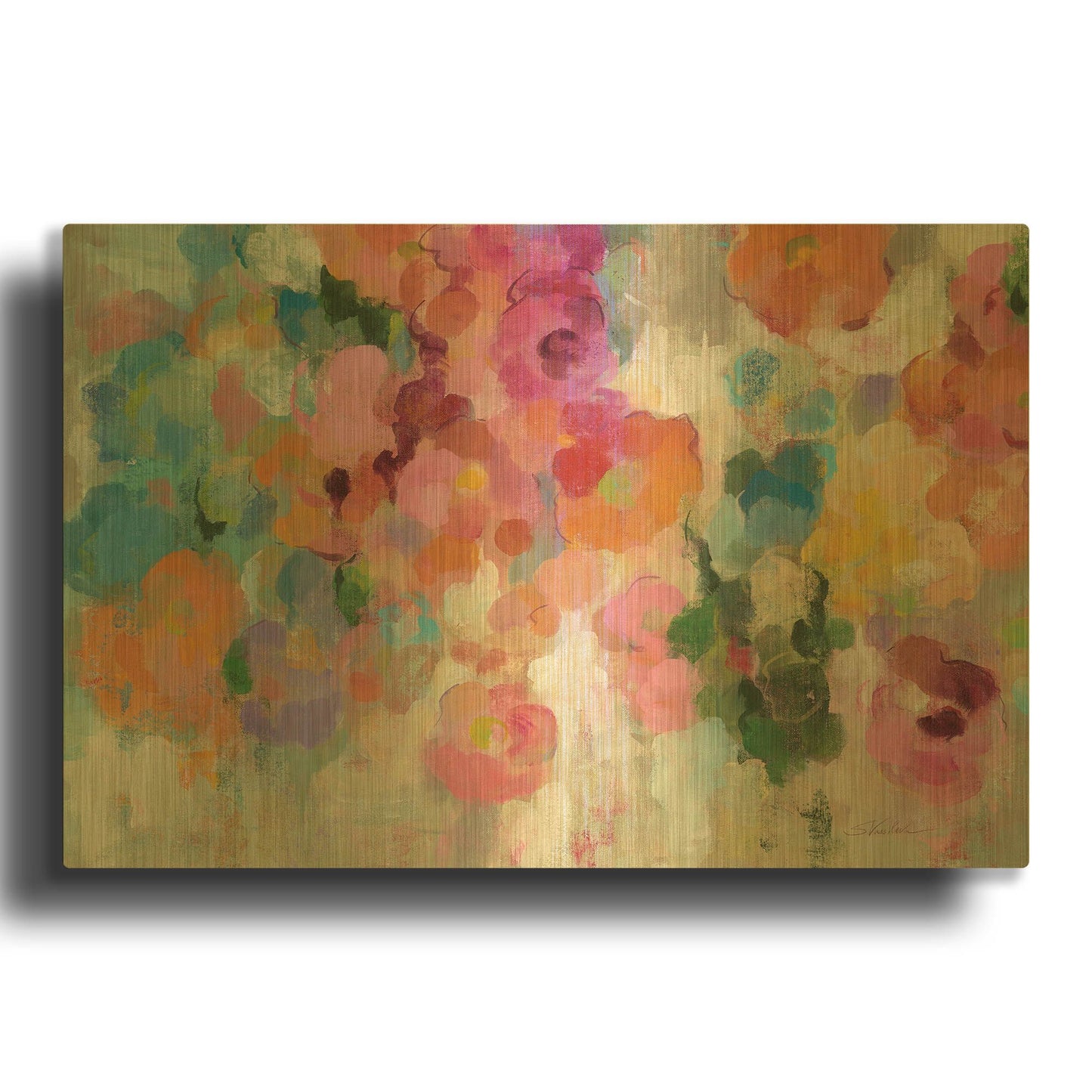 'Colorful Garden I' By Silvia Vassileva Gold Metal Wall Art