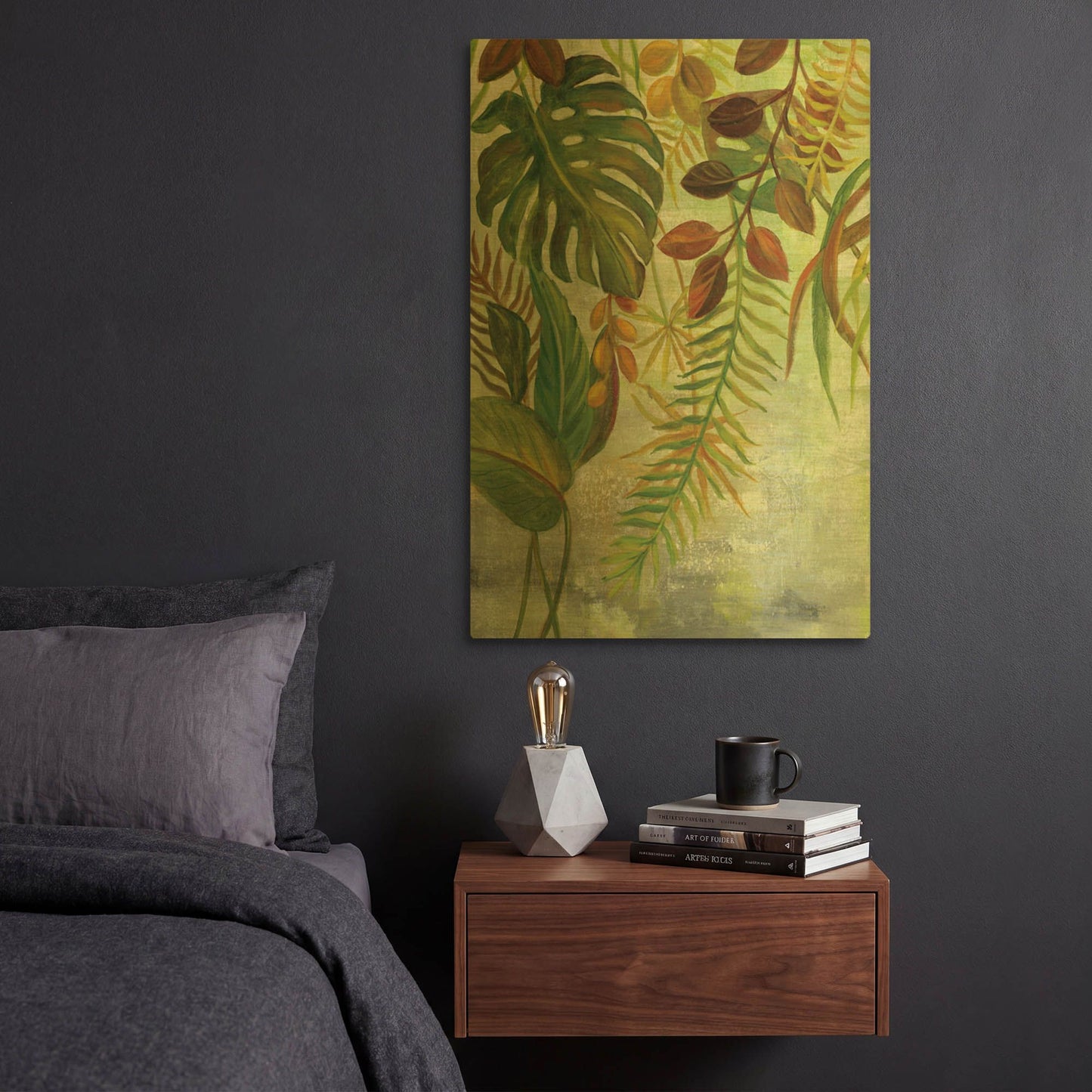 'Tropical Greenery I' By Silvia Vassileva Gold Metal Wall Art