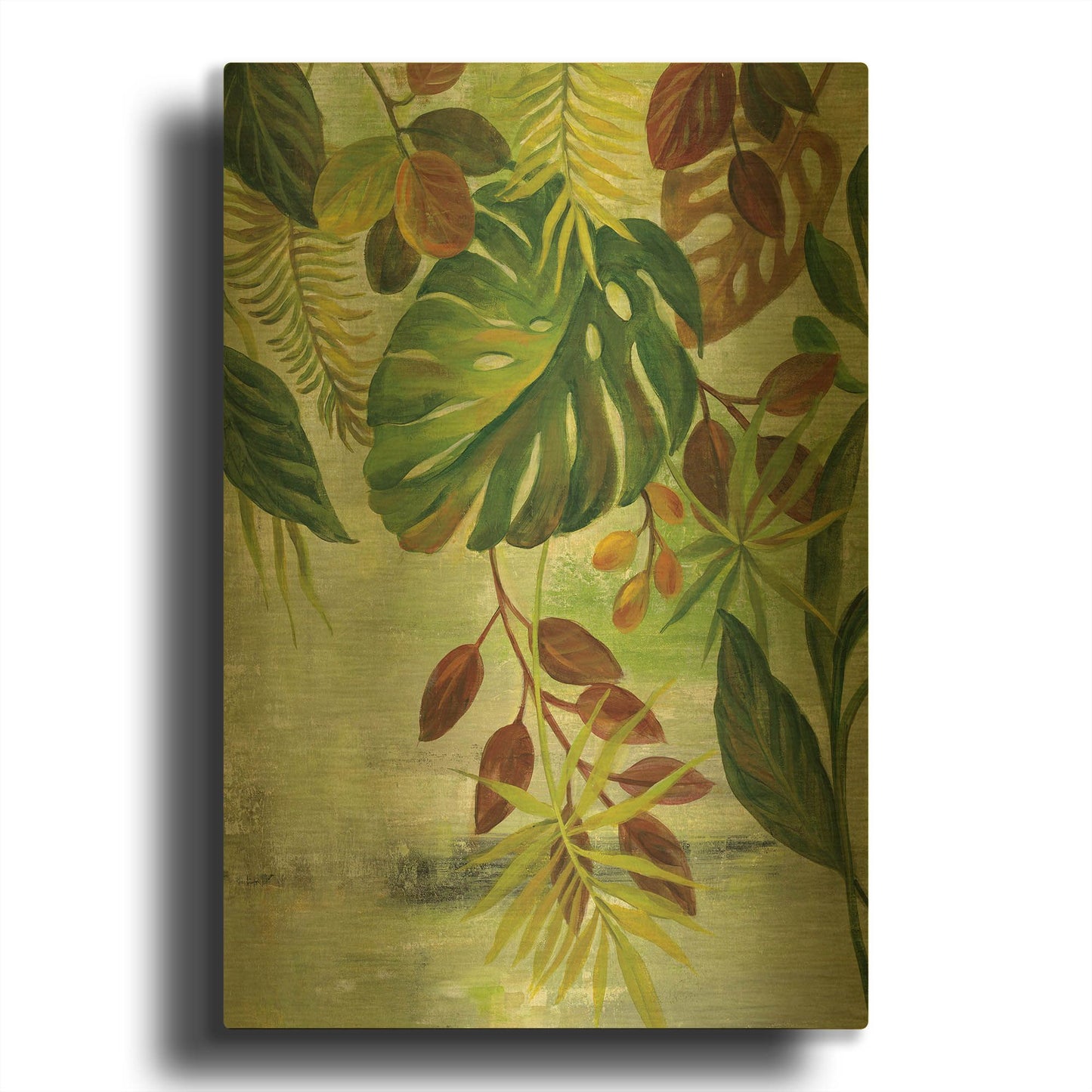 'Tropical Greenery II' By Silvia Vassileva Gold Metal Wall Art