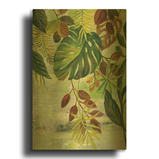 'Tropical Greenery II' By Silvia Vassileva Gold Metal Wall Art