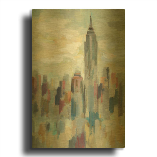'New York Impression' By Silvia Vassileva Gold Metal Wall Art