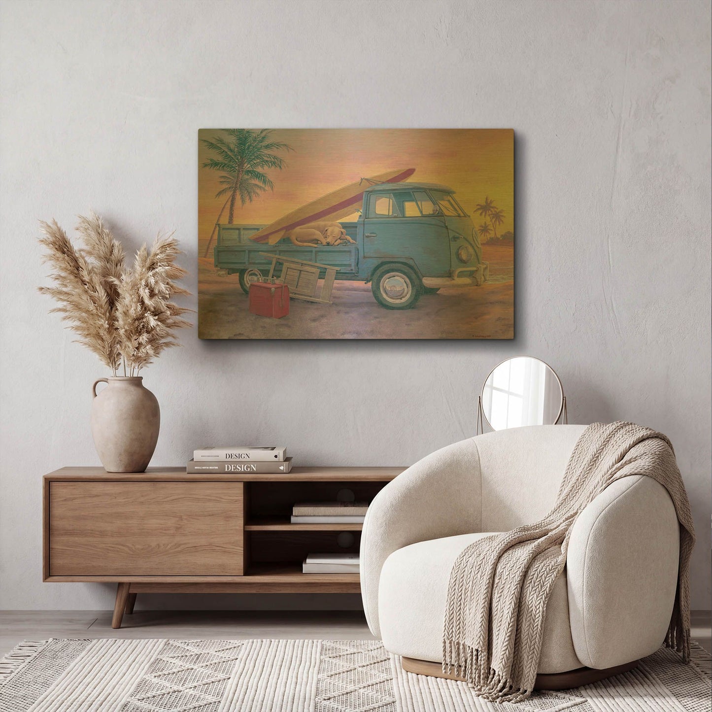 'The Beach Boy' By Richard Courtney Gold Metal Wall Art
