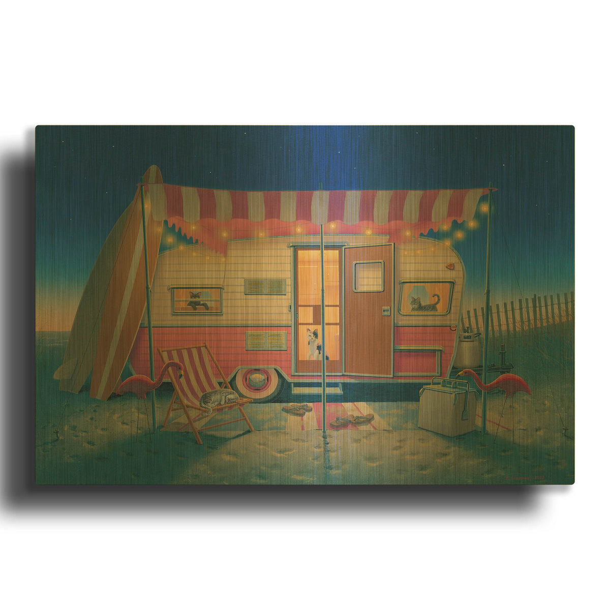'Happy Campers' By Richard Courtney Gold Metal Wall Art