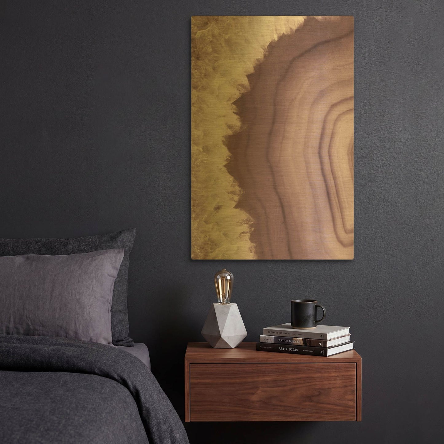 'Agate Geode I Plum' By Wild Apple Portfolio Gold Metal Wall Art