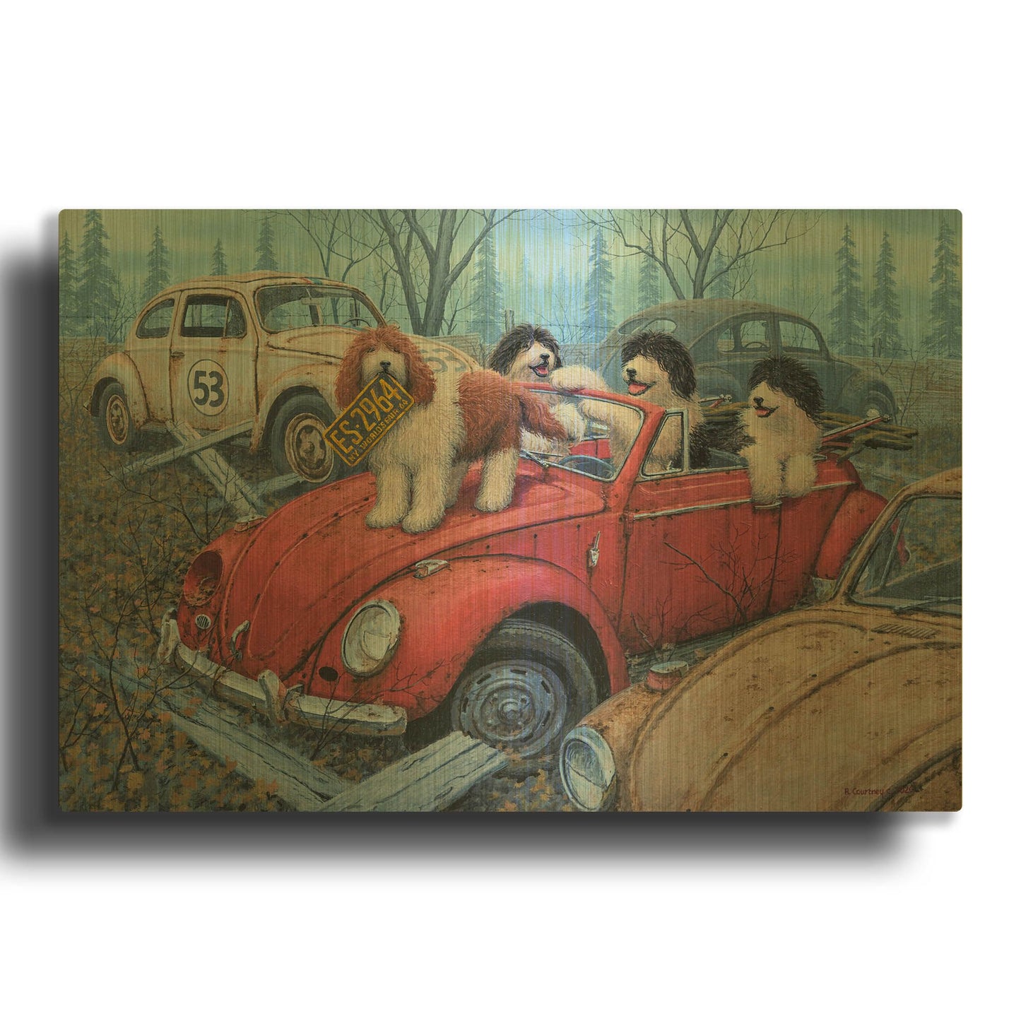 'The Beetles' By Richard Courtney Gold Metal Wall Art