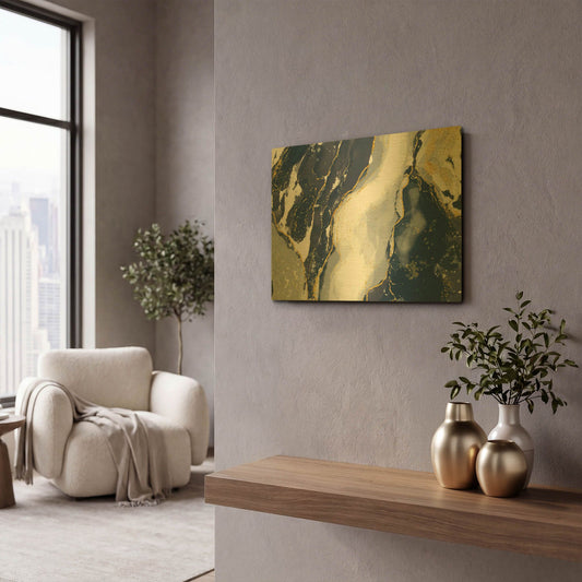 'Indigo Reverie' By Delores Naskrent Gold Metal Wall Art