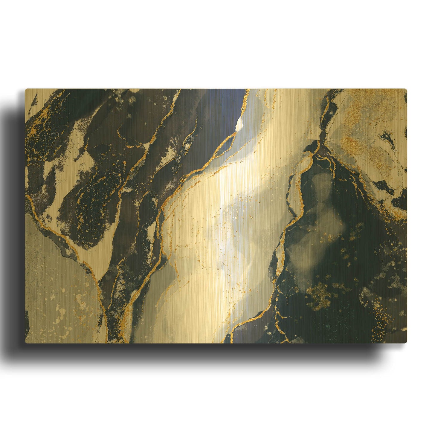'Indigo Reverie' By Delores Naskrent Gold Metal Wall Art