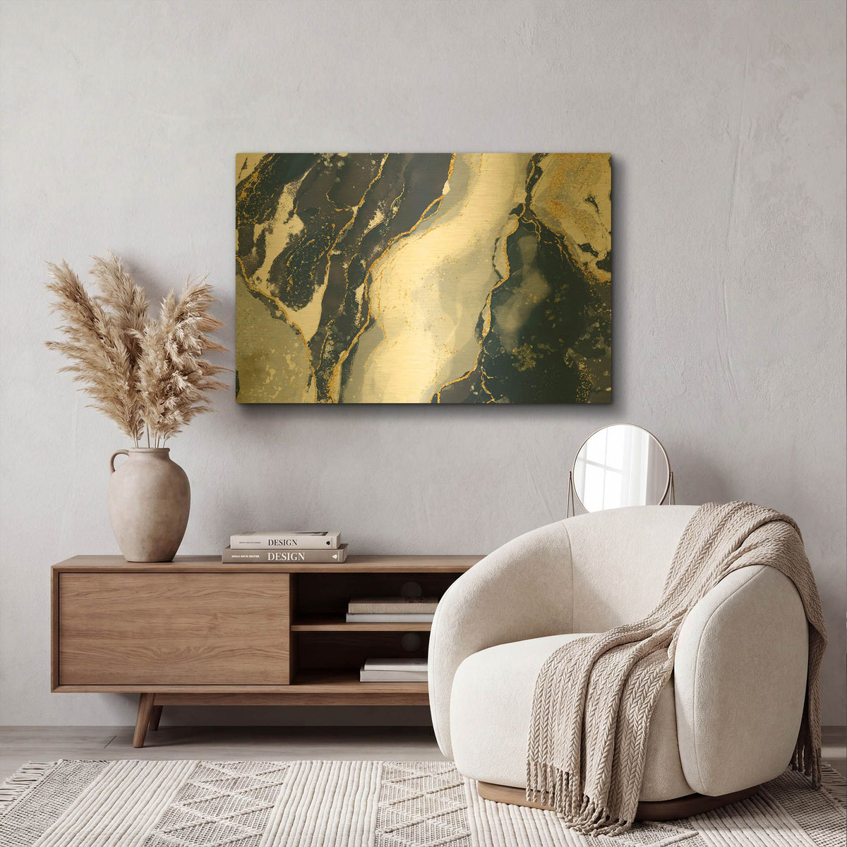 'Indigo Reverie' By Delores Naskrent Gold Metal Wall Art
