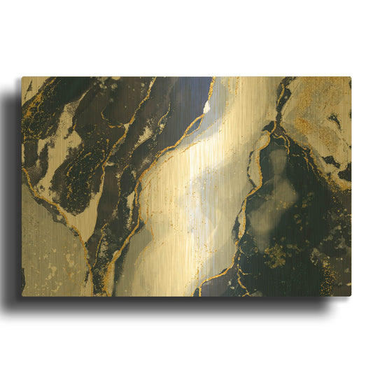 'Indigo Reverie' By Delores Naskrent Gold Metal Wall Art