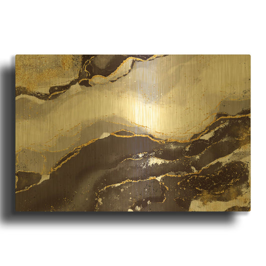 'Bisque Glimmer' By Delores Naskrent Gold Metal Wall Art