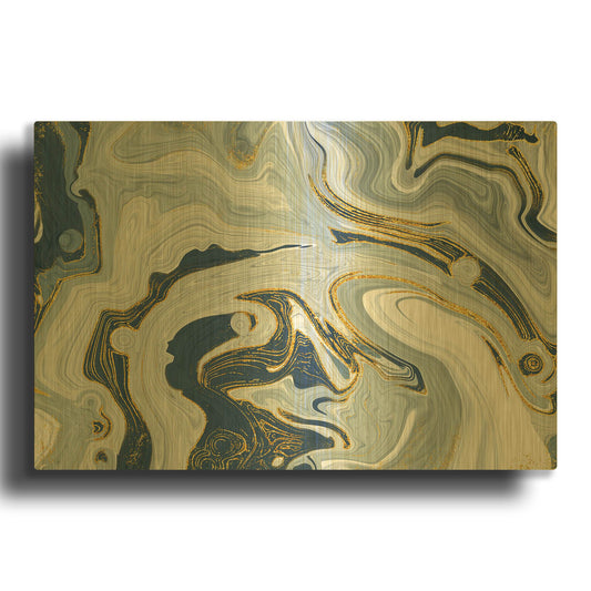 'Marble Heaven' By Delores Naskrent Gold Metal Wall Art