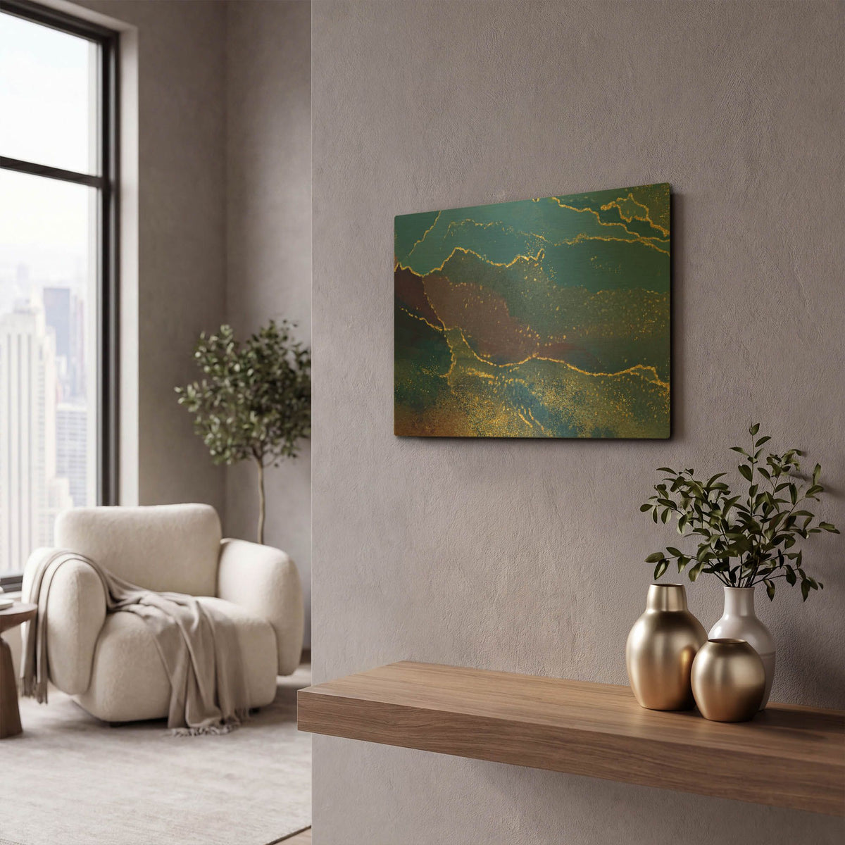 'In the Navy' By Delores Naskrent Gold Metal Wall Art
