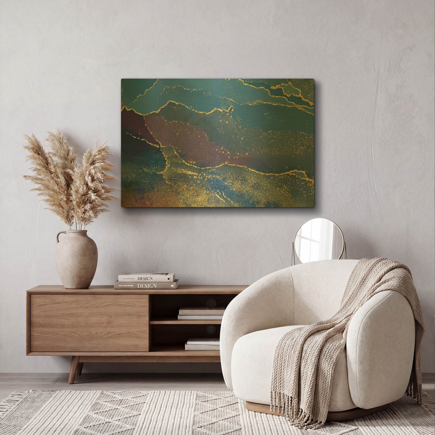 'In the Navy' By Delores Naskrent Gold Metal Wall Art