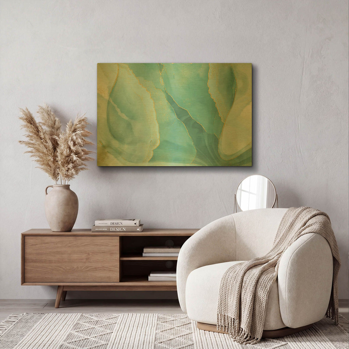 'Shallow Pond' By Delores Naskrent Gold Metal Wall Art