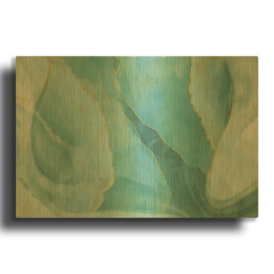 'Shallow Pond' By Delores Naskrent Gold Metal Wall Art