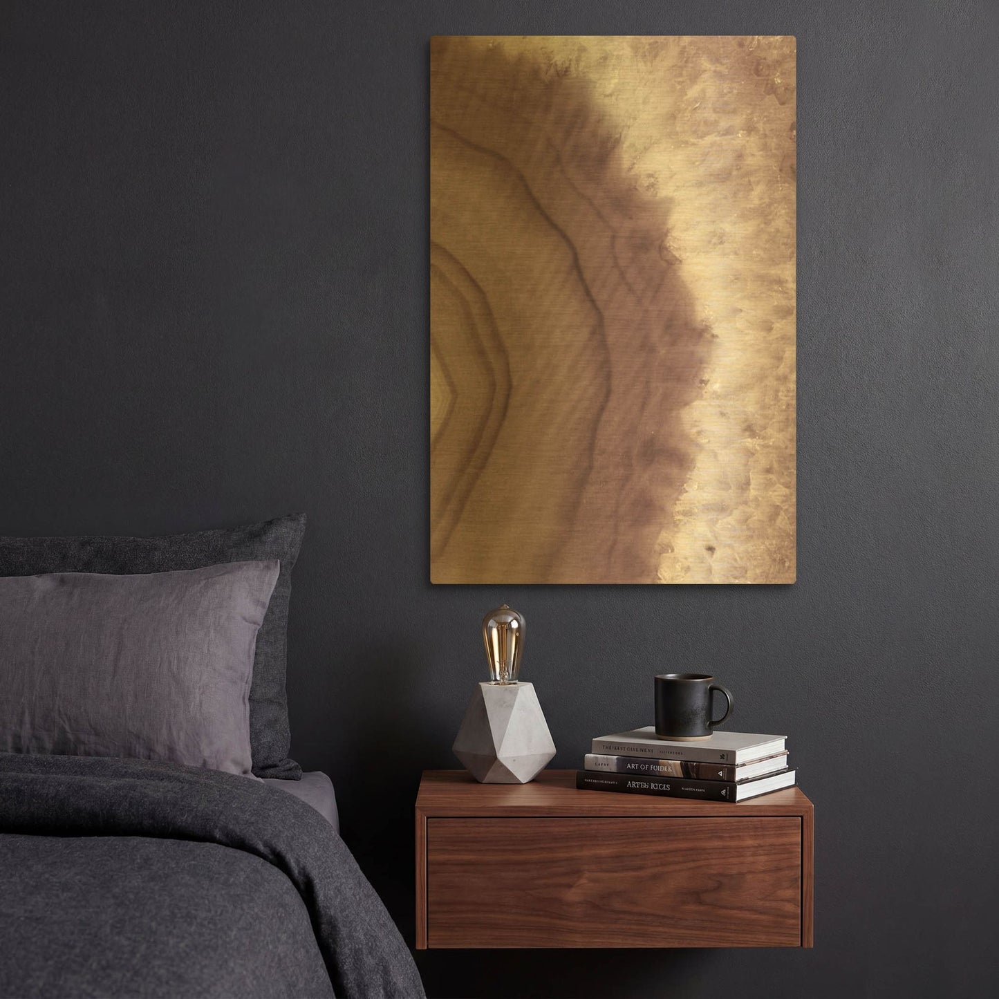'Agate Geode II Plum' By Wild Apple Portfolio Gold Metal Wall Art