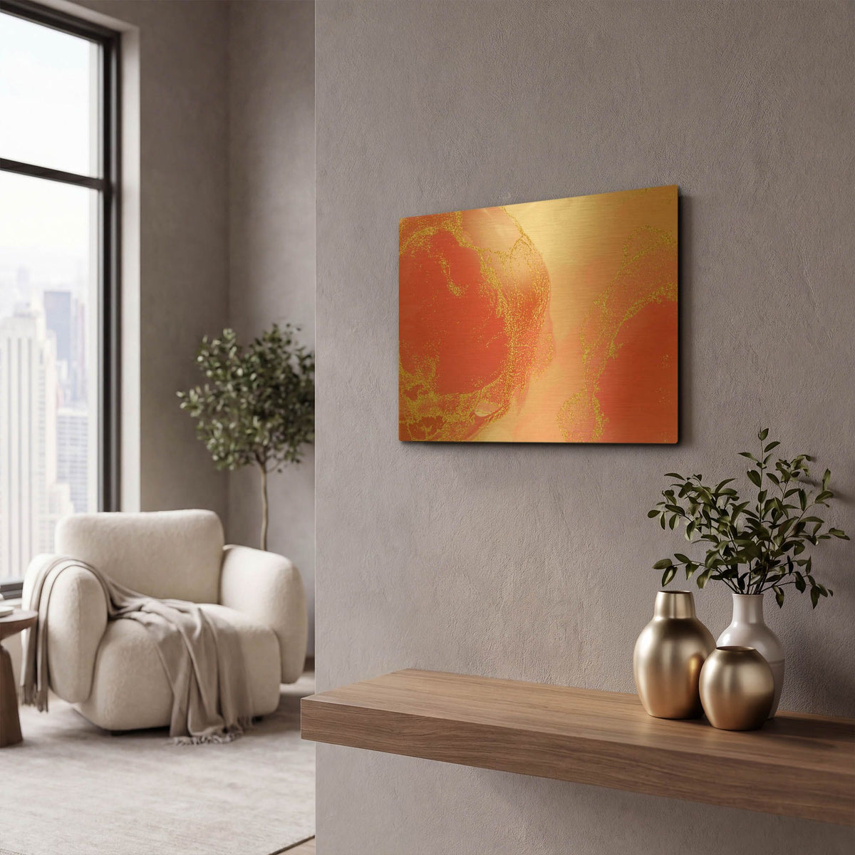 'Pink Dogwood' By Delores Naskrent Gold Metal Wall Art