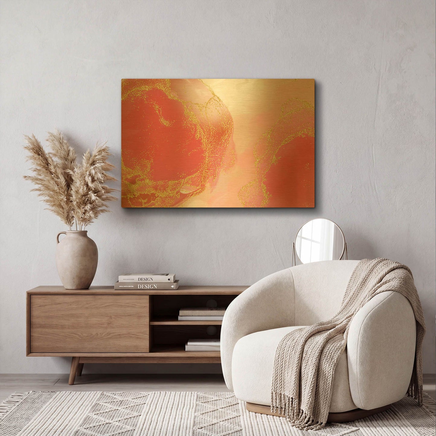 'Pink Dogwood' By Delores Naskrent Gold Metal Wall Art