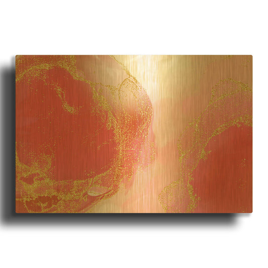 'Pink Dogwood' By Delores Naskrent Gold Metal Wall Art