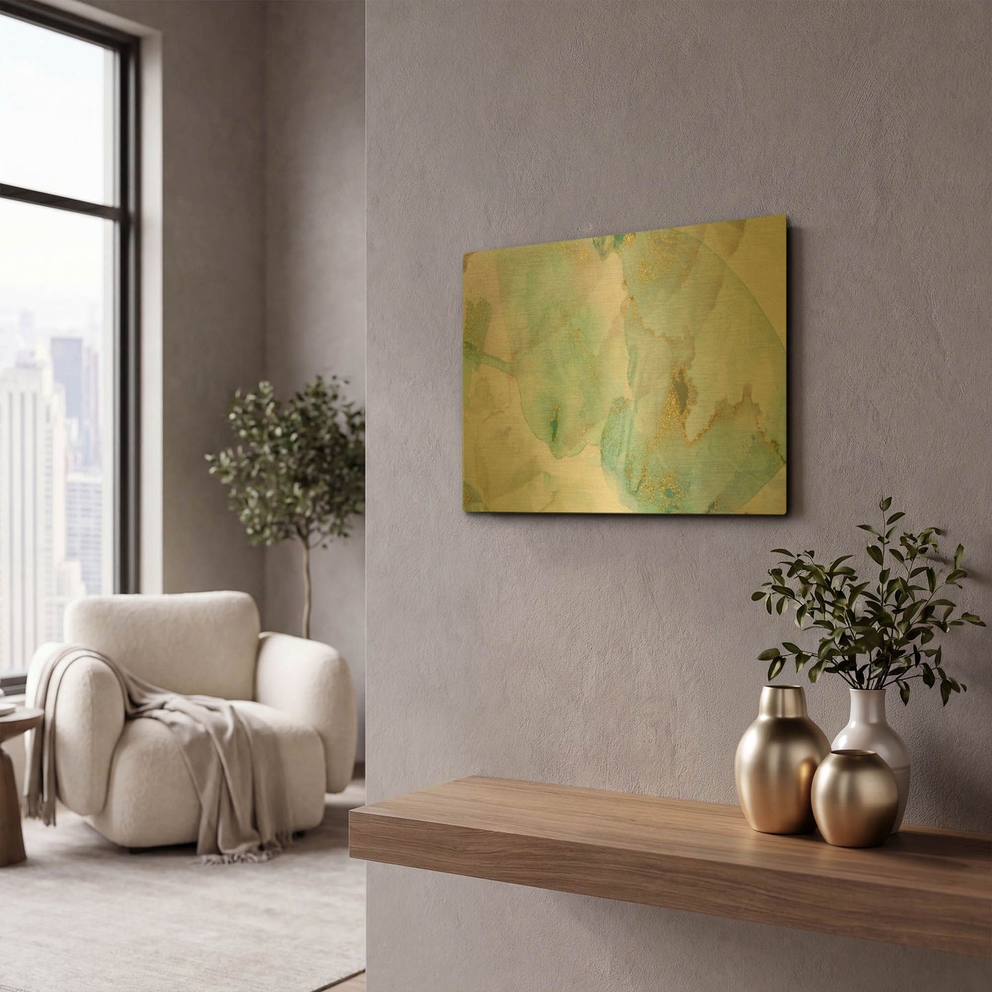 'Carolina Skyscape' By Delores Naskrent Gold Metal Wall Art
