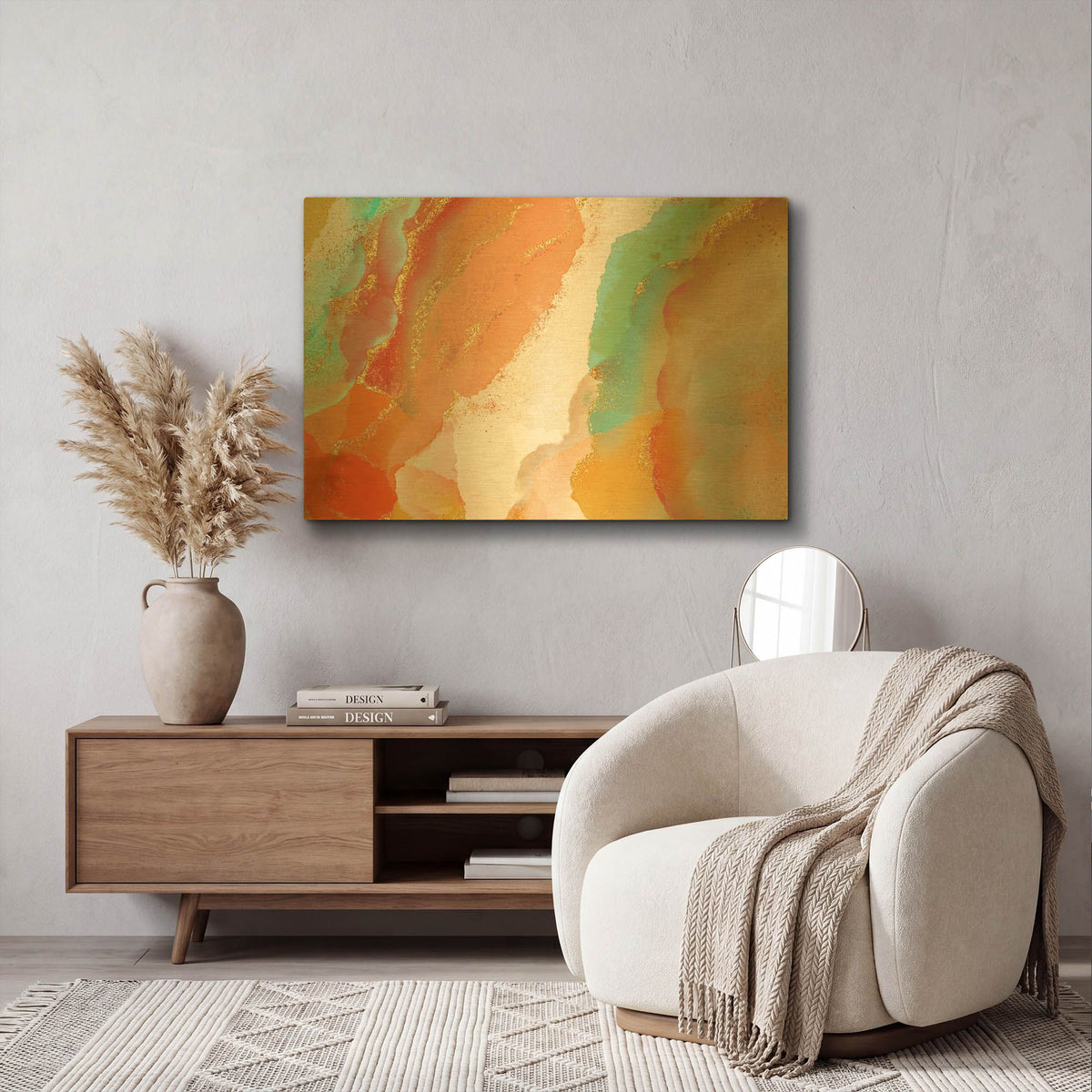 'Copperhead Row' By Delores Naskrent Gold Metal Wall Art