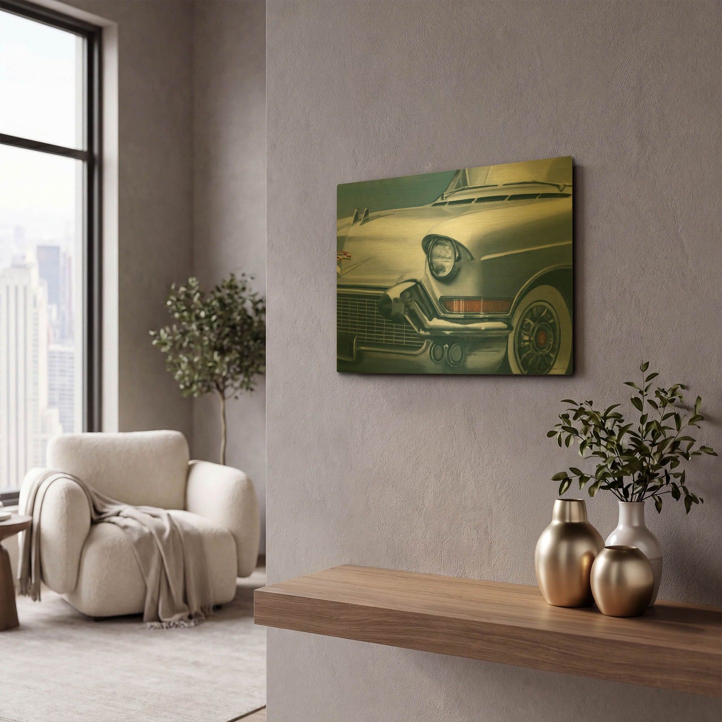 'Vintage Silver Caddy' By Louise Montillio Gold Metal Wall Art