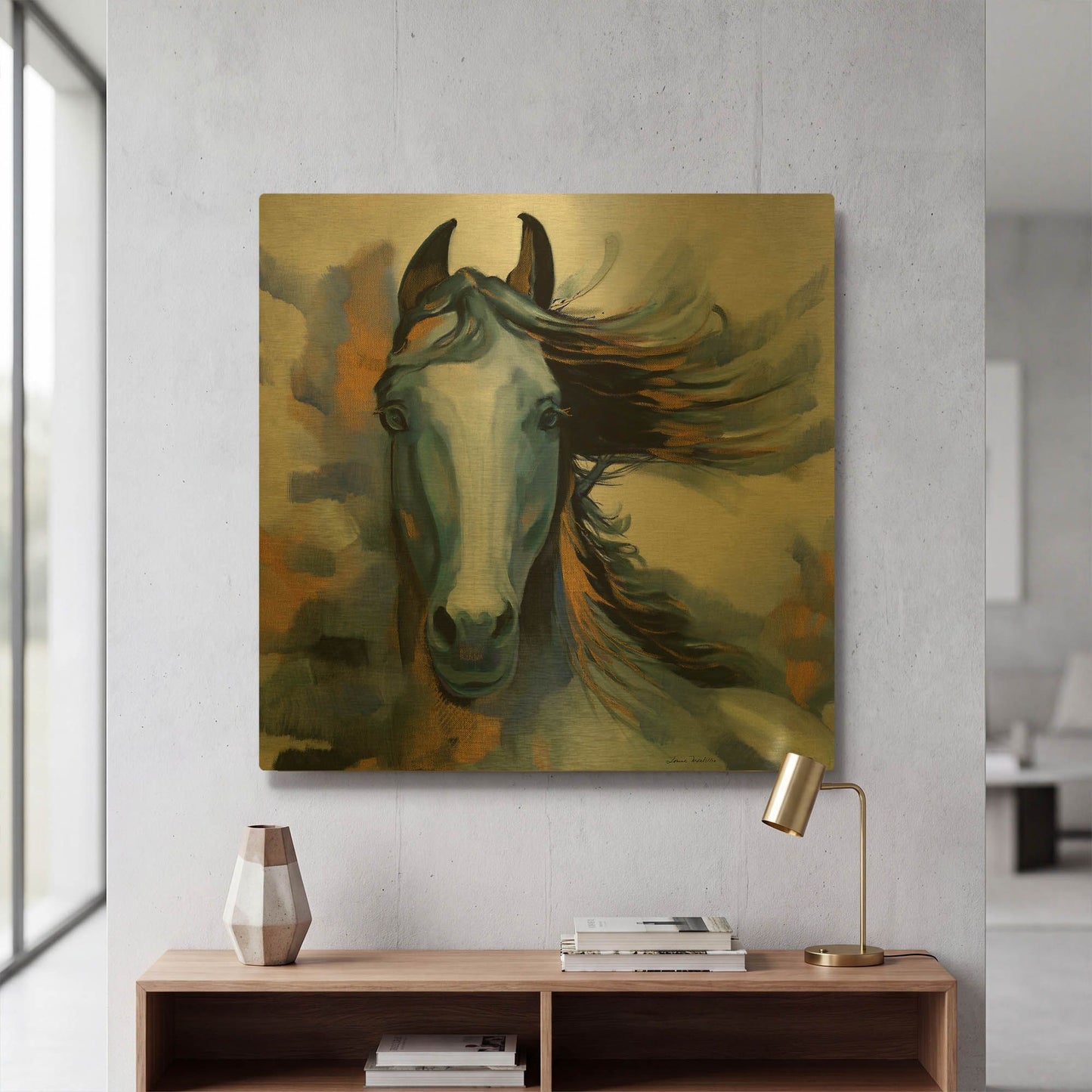'Wild Blues' By Louise Montillio Gold Metal Wall Art