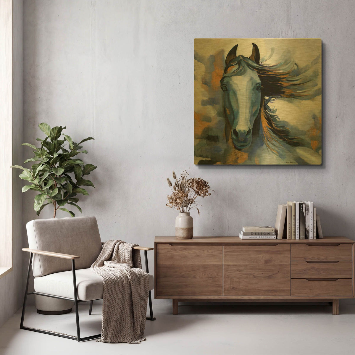 'Wild Blues' By Louise Montillio Gold Metal Wall Art