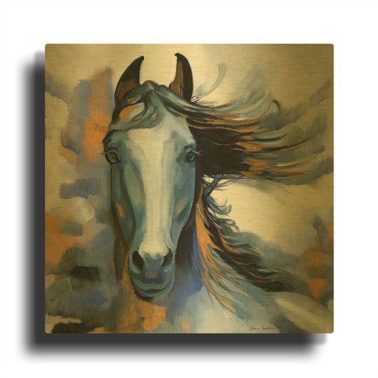 'Wild Blues' By Louise Montillio Gold Metal Wall Art
