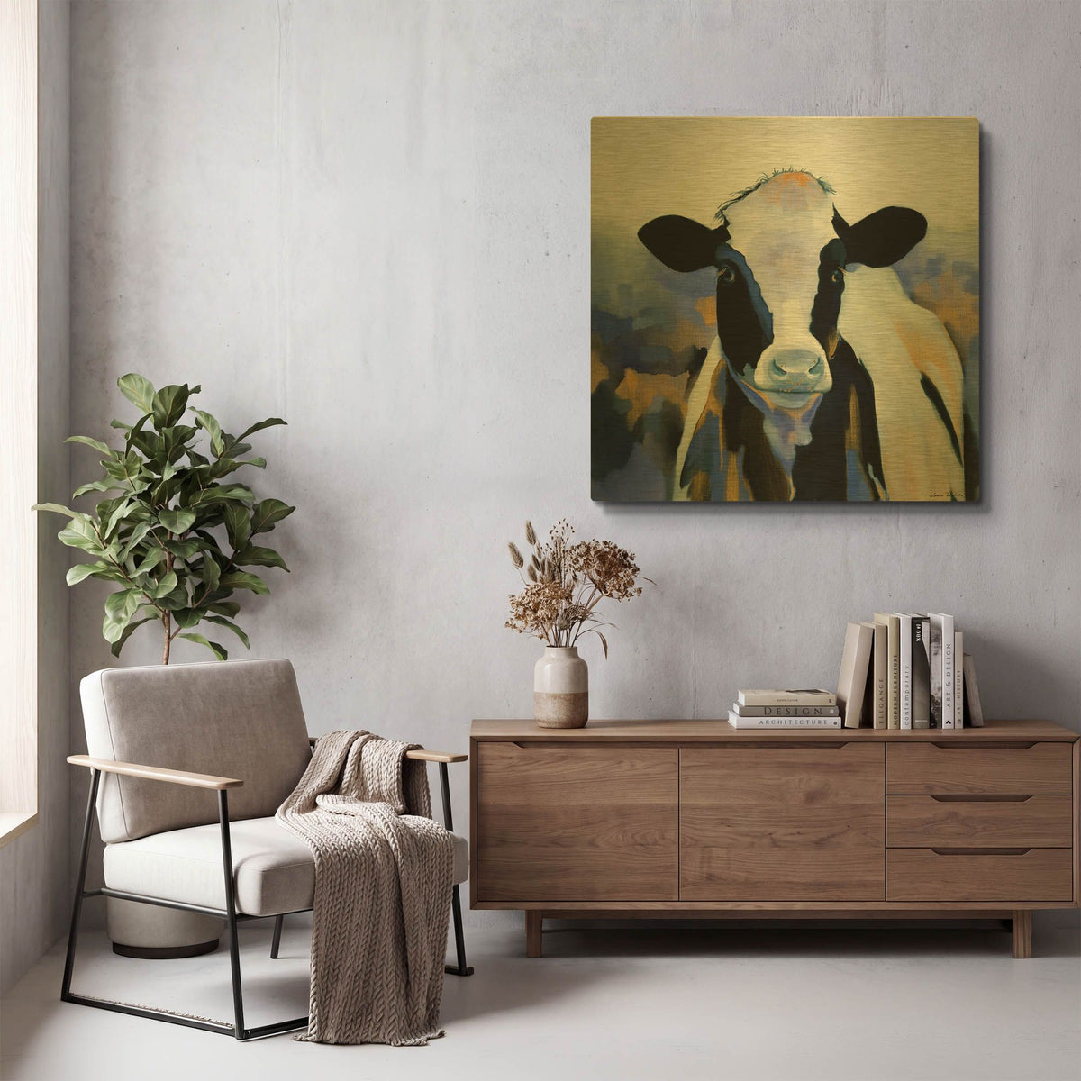 'Wild Blues 2' By Louise Montillio Gold Metal Wall Art