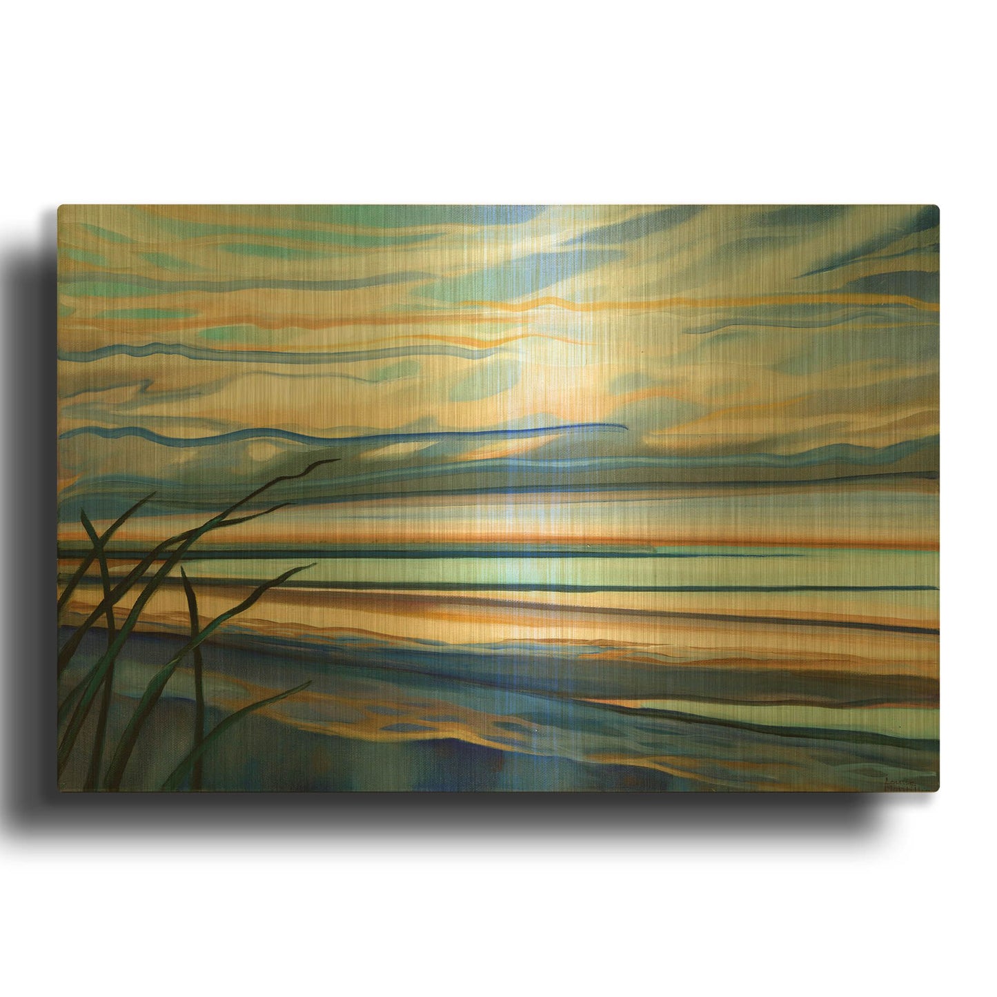 'Shorelines' By Louise Montillio Gold Metal Wall Art