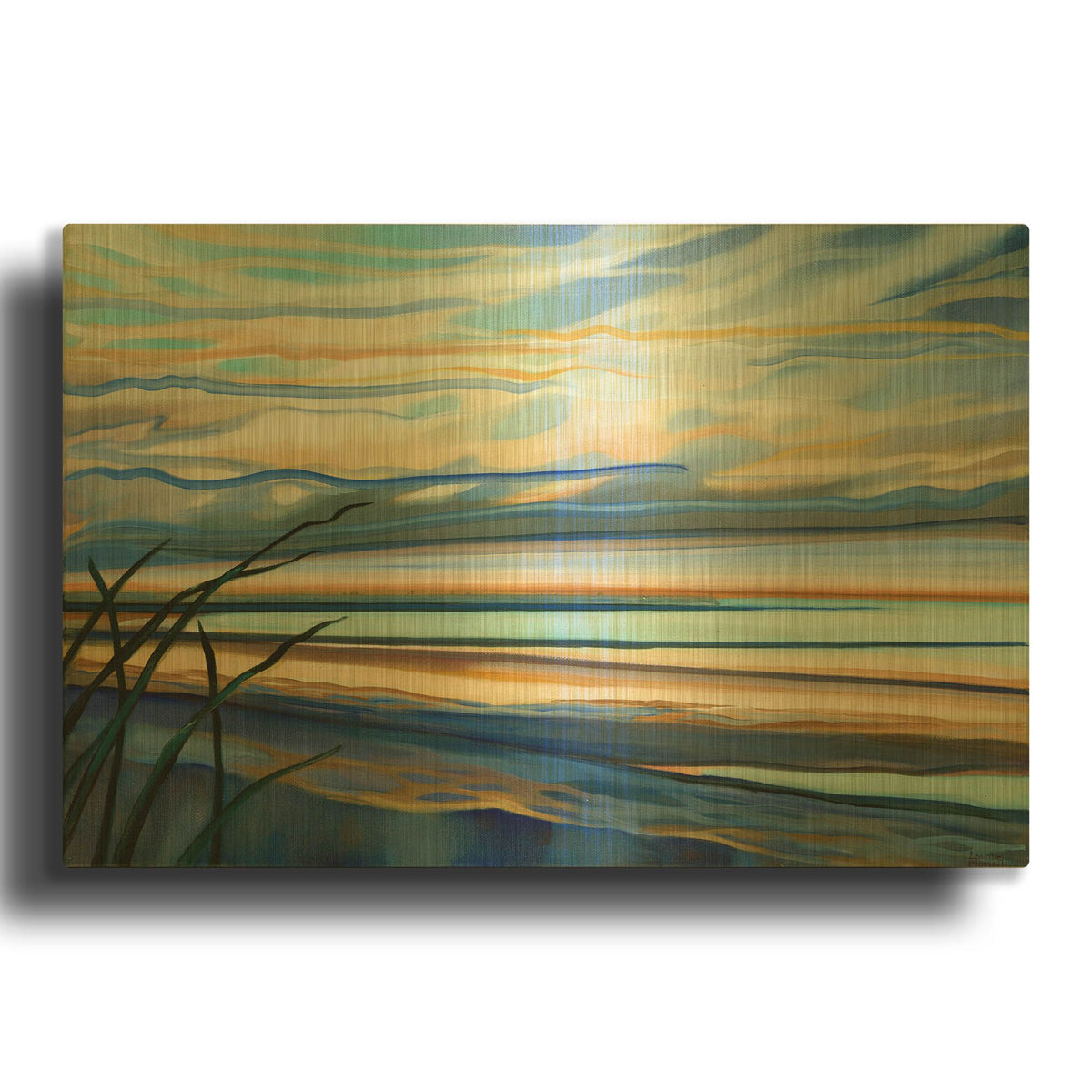 'Shorelines' By Louise Montillio Gold Metal Wall Art