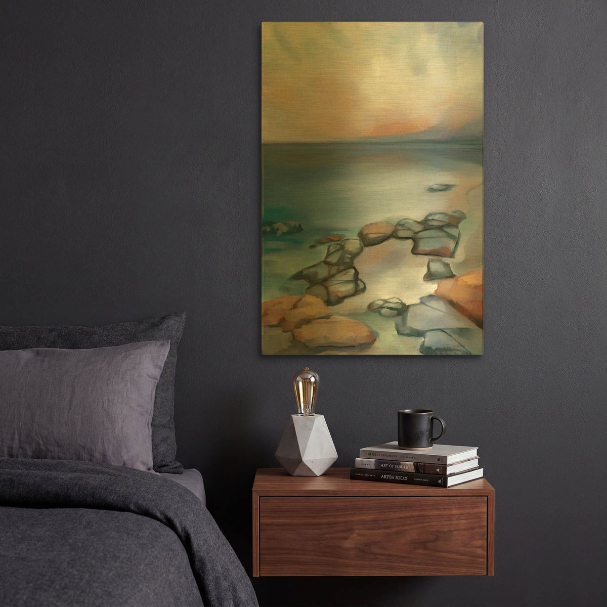 'Tidal Glow' By Louise Montillio Gold Metal Wall Art