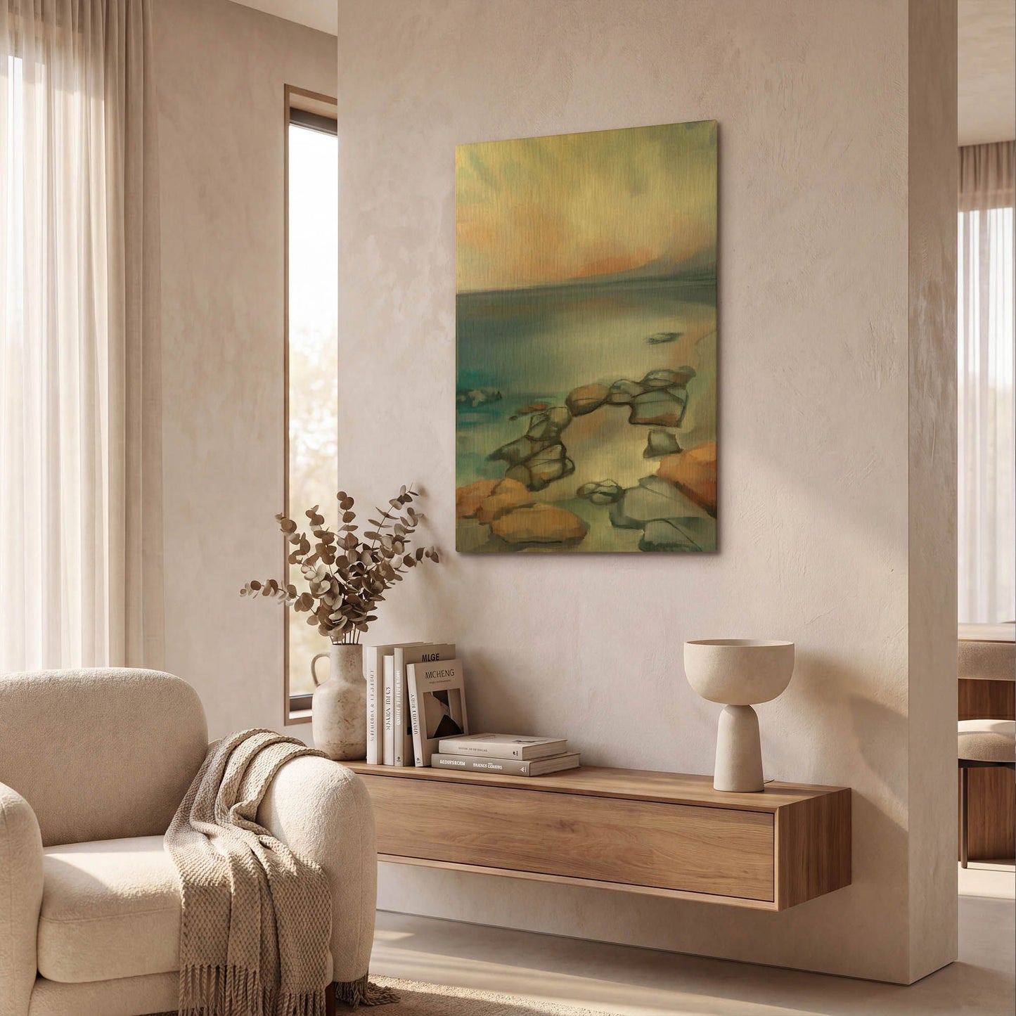 'Tidal Glow' By Louise Montillio Gold Metal Wall Art