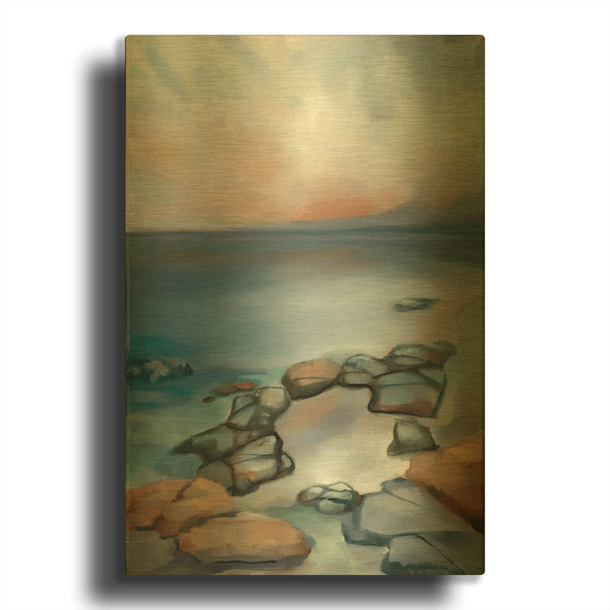 'Tidal Glow' By Louise Montillio Gold Metal Wall Art