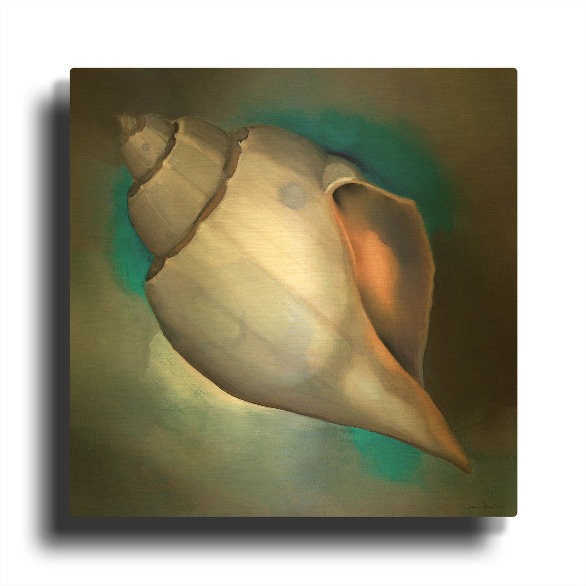 'Sea Shell Glow' By Louise Montillio Gold Metal Wall Art