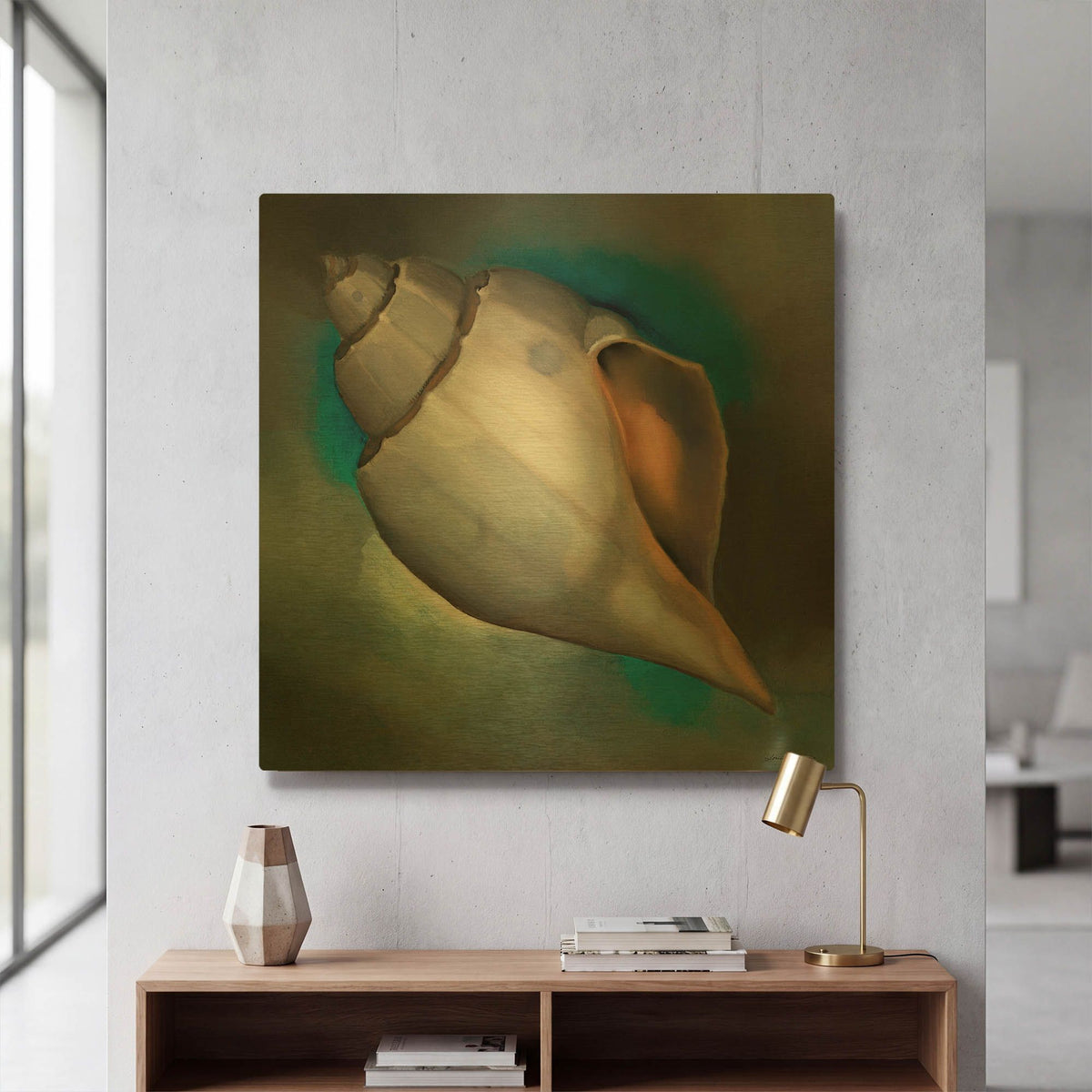 'Sea Shell Glow' By Louise Montillio Gold Metal Wall Art