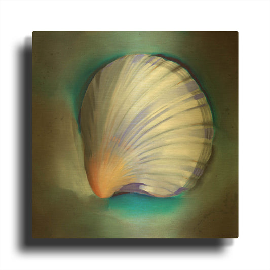 'Clam Shell Glow' By Louise Montillio Gold Metal Wall Art