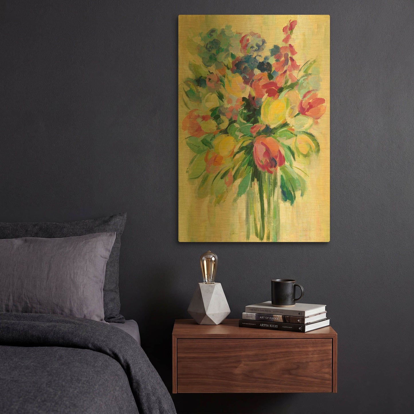 'Earthy Colors Bouquet II' By Silvia Vassileva Gold Metal Wall Art