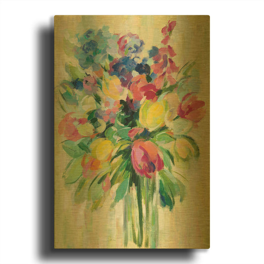 'Earthy Colors Bouquet II' By Silvia Vassileva Gold Metal Wall Art