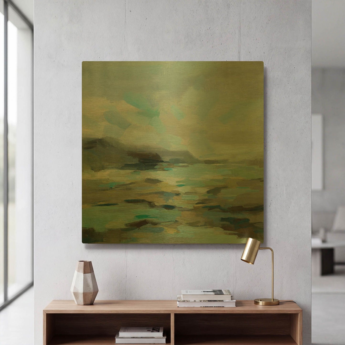 'Blue Lagoon' By Silvia Vassileva Gold Metal Wall Art