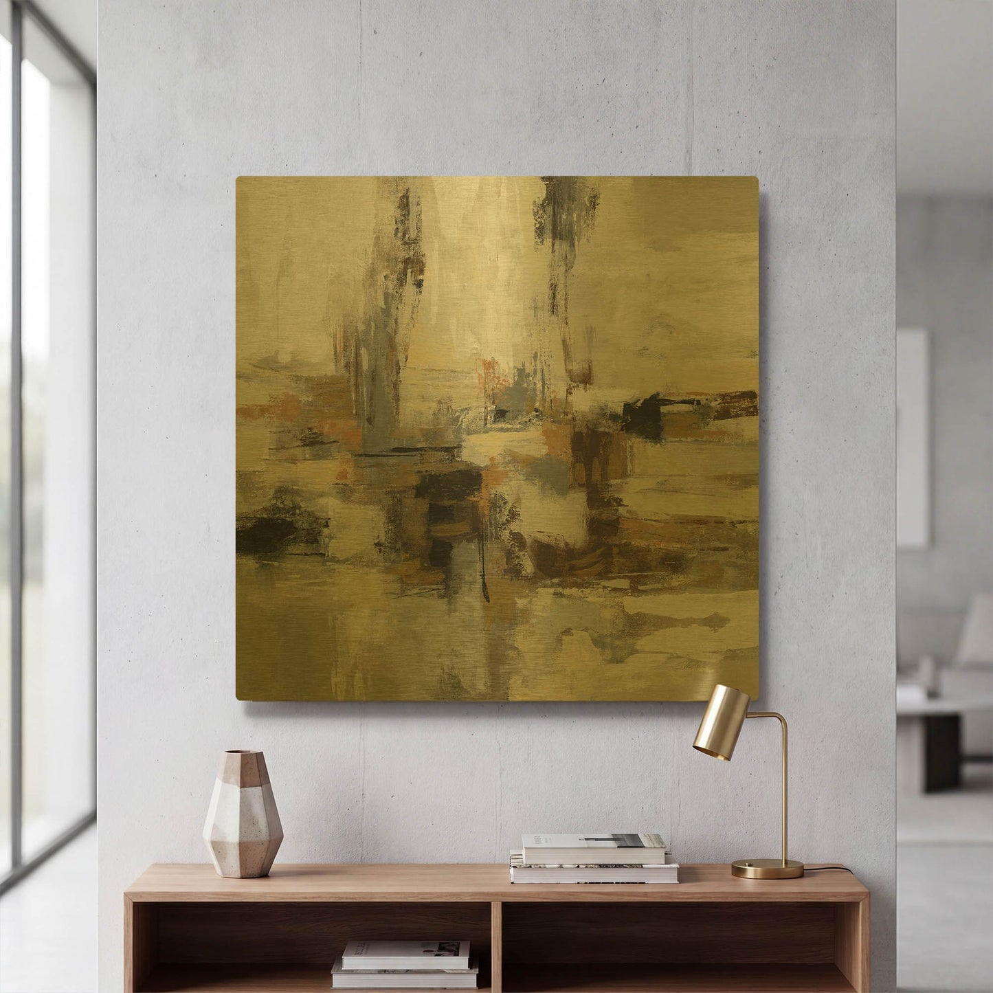'Lava and Steam' By Silvia Vassileva Gold Metal Wall Art
